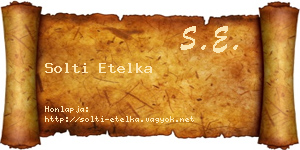Solti Etelka névjegykártya